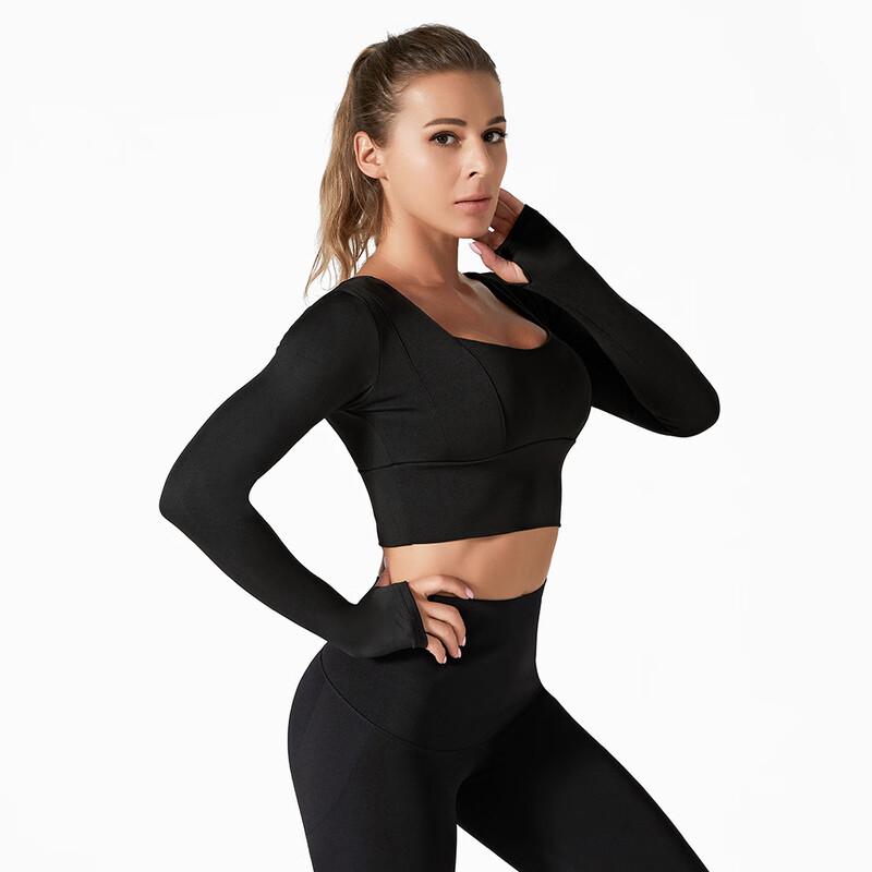 NordingShow Women's Long Sleeve Athletic Crop Top