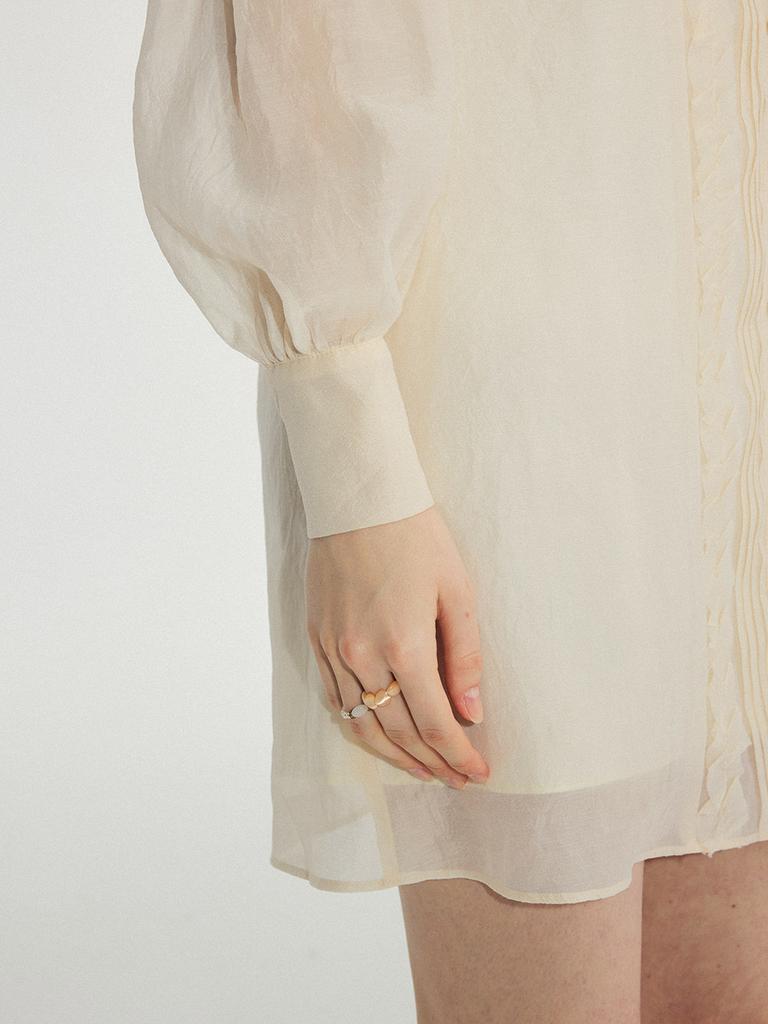Sinseuden Lily Pintuck Frill Mini Dress