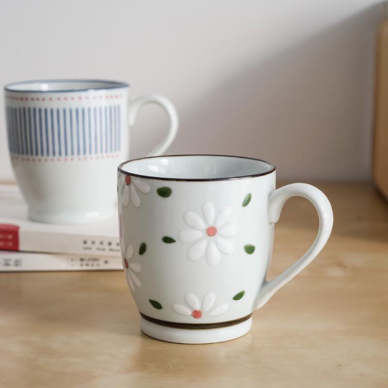 OLOEY Fishing Fire Hand-Painted Ceramic Mug Set