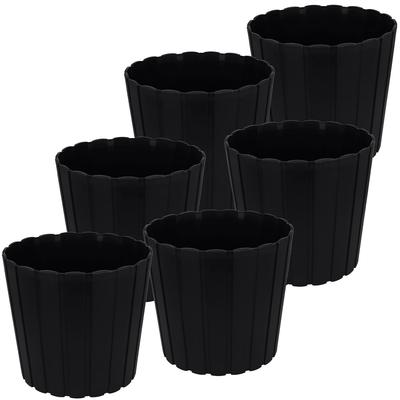 Plastic Flower Pot For Flowers And Herbs On The Balcony Or Terrace, Anthracite, 29 Cm, 6 Pcs.