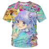 New summer style Japanese retro cartoon animation cute cover print T-shirt for men and women