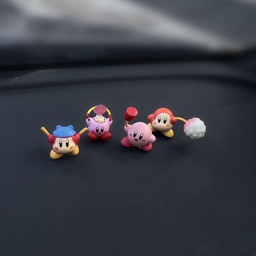 Kirby Cute Car Ornament Anime Figure Dashboard Decoration Mini Doll for Car Interior Desktop