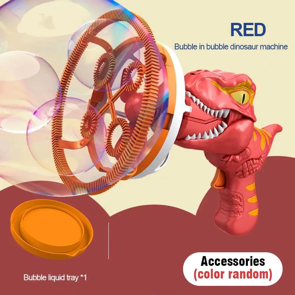 Soap Bubble Gun Dinosaur Electric Blowing Tuba Bubbles Machine Automatic Blower Toys Summer Outdoor Games Party Toy For Kid Gift