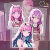 Creative  Japanese Anime Pink Girl Car Sticker Decal Motorcycle Body Car Window Waterproof Reflective Car Sticker