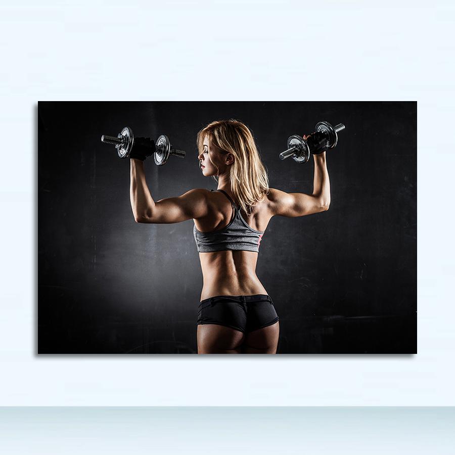 Umelecká maľba Retro plagát Nástenná výzdoba domova Rôzne kreslené formy Fitness Bodybuilding Muscle