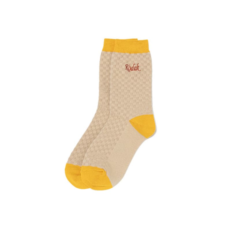 KODAK Apparel Color Block Waffle Socks BEIGE