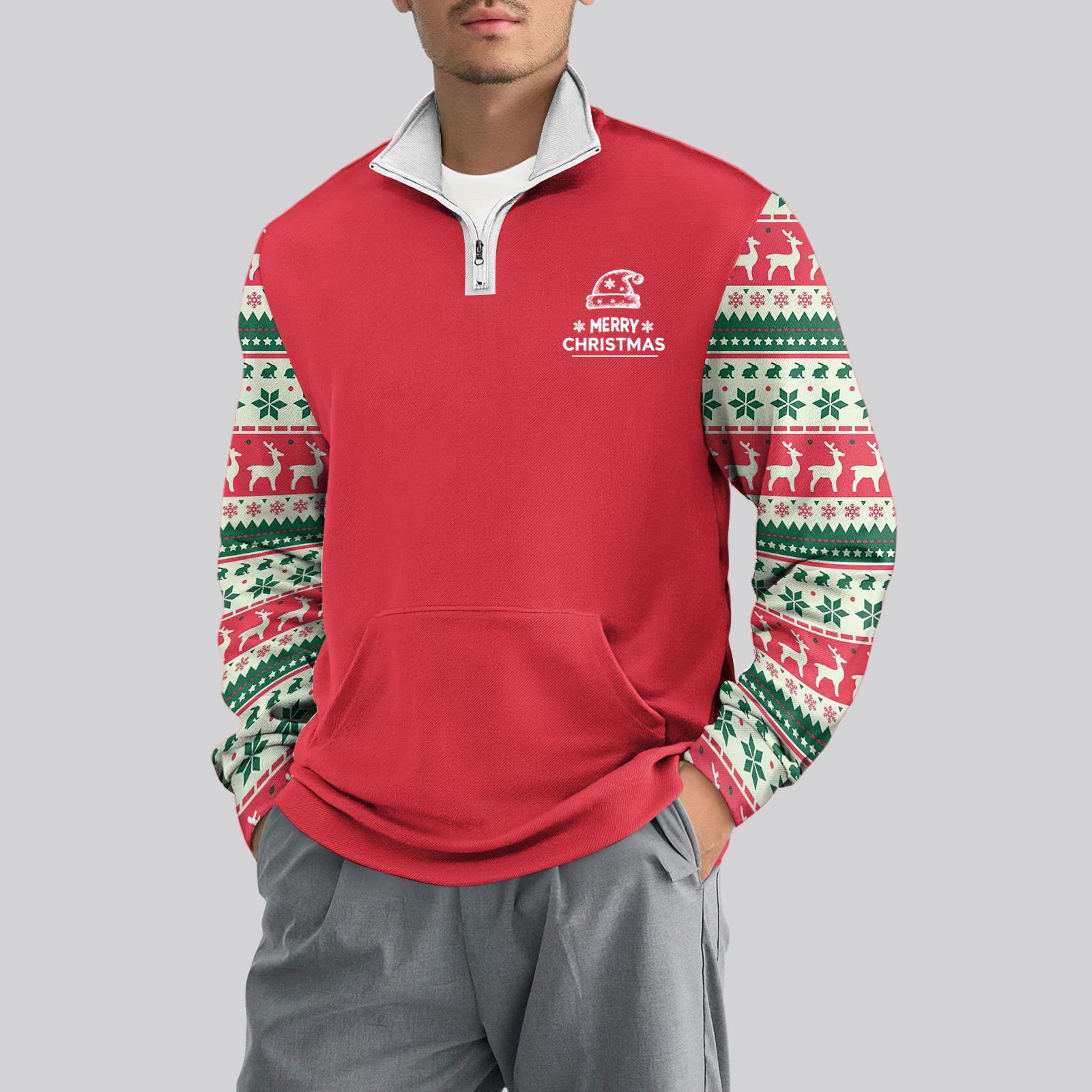 

Мужской повседневный свитшот с длинными рукавами, воротником на молнии до четверти. M