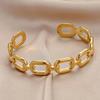 DIEYURO 316L Stainless Steel Women Bangles Fashion Square Link Hollow Out Bangle Vintage Gold Color High Quality Zircon Gift