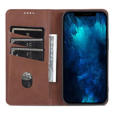 For iPhone 16 Pro Case Hidden Magnetic PU Leather Phone Cover Cowhide Texture