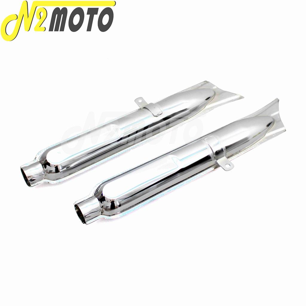 32HP Motorcycle Chrome Exhaust Muffler Tube Case For BMW K750 M1 M72 R71 R12 Dnepr MT12 Retro Modified Muffler System