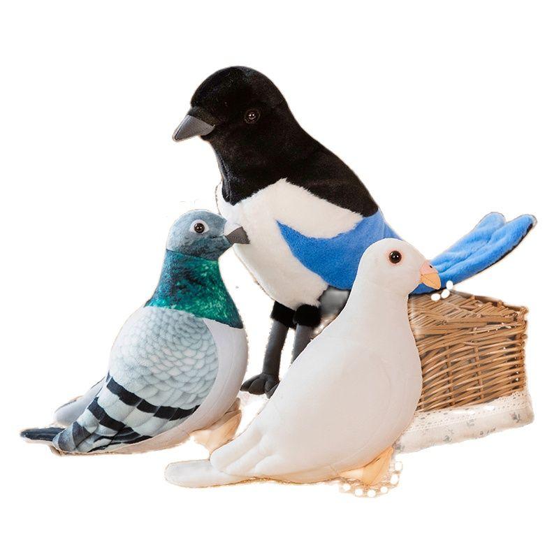 20cm New Cute Pigeons Plush Toy Cute White Rock Pigeon Dolls Peace Doves Stuffed Soft Bird Model Room Decor Gifts