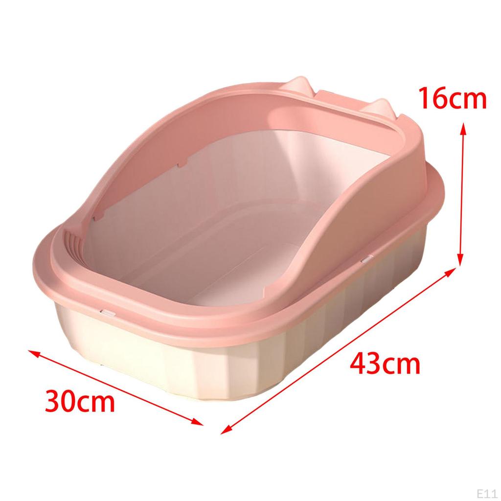 Cat Litter Box Open Top Pet Tray Easy to Clean Anti Splashing Pan Potty Toilet Bedpan