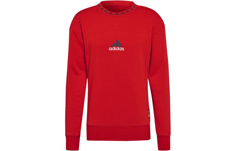 Adidas Sweatshirts Men s Red Crew Neck Moderate Regular GR0674 L
