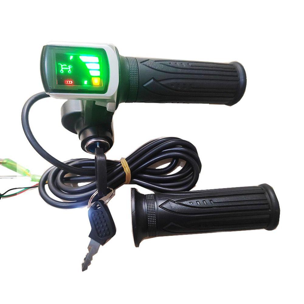 36V 48V Rower Elektryczny Manetka LCD Wyświetlacz Wskaźnik Mocy Hulajnoga Manetka Rączka Sterowanie Prędkością Blokada Kluczykiem Manetka Przyspieszacz