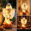 Decorative Festive Lighting Swirling Ghost Pumpkin Yard Lamp, Halloween Glowing Spooky Decor with Solar Powered Alternative Design, Outdoor