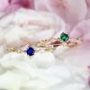 Zircon Ring Ring Sterling Silver 925 Gold Plated Blue Diamond Green Diamond Ring Ring Women