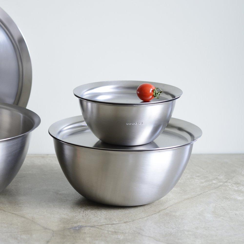 La Base Tsubame-Sanjo Stainless Steel Bowl & Plate Small 2-Piece Set, Made in Japan, by Yoko Arimoto, DME-6750