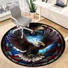 1pc American Eagle Stained Glass Chair Carpet for Office Non-Slip, Machine Washable Rug for Office - Holiday DecorMachine Made yy2510