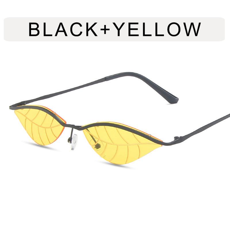 Leaf Shape Sunglasess Women New Trendy Rimless Metal Leg Women's Sun glasses Punk Party Show Female Sunglass