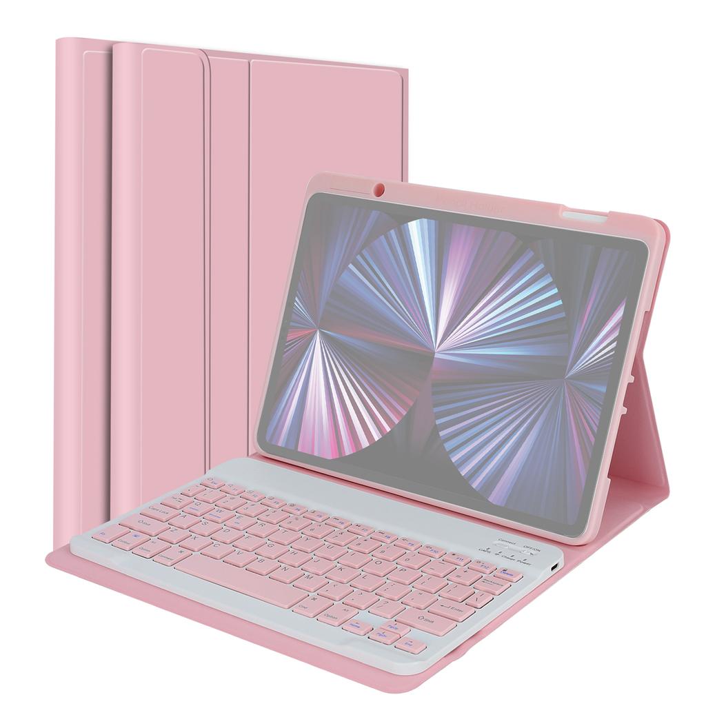 Kabellose BT-Tastatur, USB-Tastatur mit PU-Leder-Schutzhülle für Tablet, kompatibel mit iPad Air