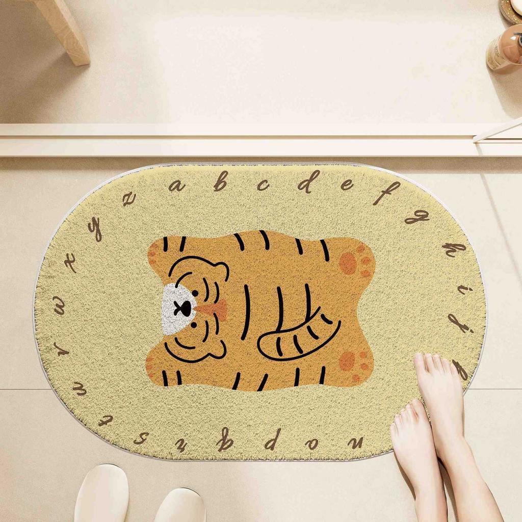 Cartoon Simple Bathroom Floor Mat Household Thickened Absorbent Imitation Cashmere Floor Mat Shower Room Non-Slip And Easy To Take Care Of Foot Mat