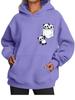 Women's Fall/Winter Warm Panda Printed Oversized Fleece-Lined Hoodie Women's Fashion Hoodie