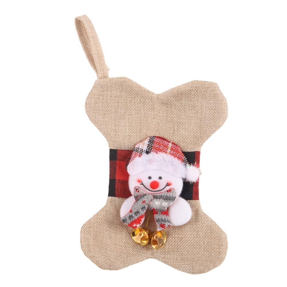 

Креативный многоразовый рождественский чулок в форме кости, изысканный легкий подвесной чулок, мультяшный милый Санта-Клаус, украшения для праздника other