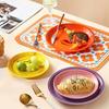 Kreative Regenbogen Keramik Flache Schale Bunte Haushalts-Speiseteller Pasta Pizza Steak Teller Geschirr