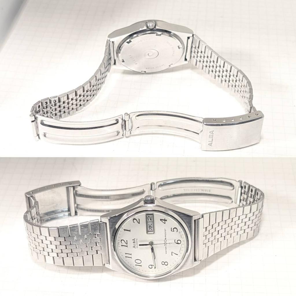 SEIKO ALBA Battery Working Men's Watch, Replaced, Condition, W-28