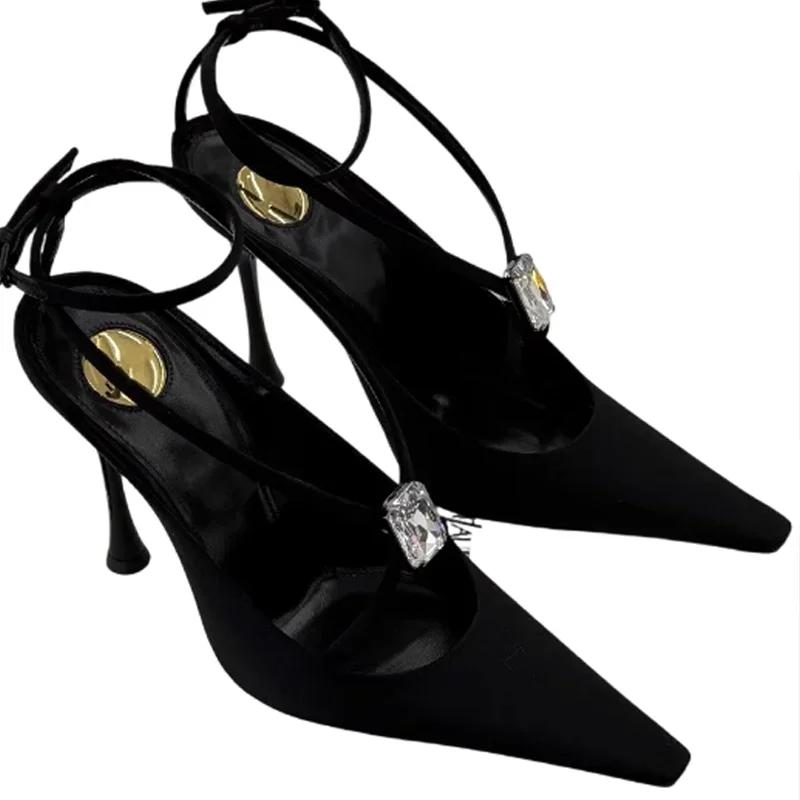 Fashion Sexy Super High Heels Women's Sandals Crystal Luxury S Pumps Slippers Party 2025 Summer Slides Plus Size Mujer Zapatos