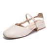 Baotou Grandma Shoes Are Simple, Daily Back Empty Sandals Are Widened, and the Heel Is Not Buckled. Thick Heel Single Shoes for Women's Summer.