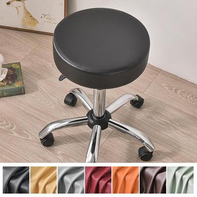 Waterproof PU Leather Seat Cover Dustproof Round Universal Chair Cover Barber Bar Stool Home Restaurant Furniture Protector