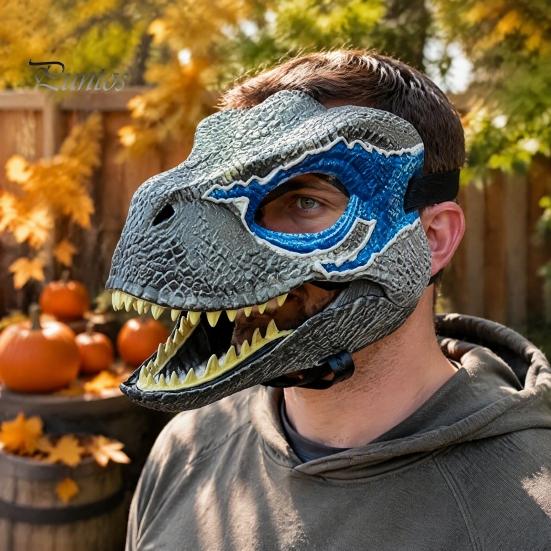 Parent Child Interactive Play Toys Realistic Dinosaur Mask, Moving Jaw Costume Mask for Human Theme Party Dress Up Supplies Pet, Novelty Cosplay