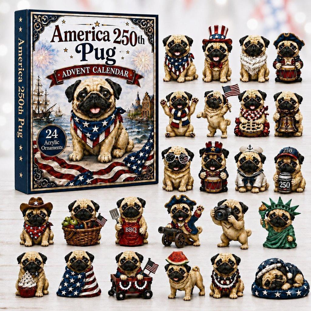Generic Dog Christmas Advent Calendar 24 Days Cute Puppy Figurine Countdown Blind Box Holiday Home Desktop Decoration Gift