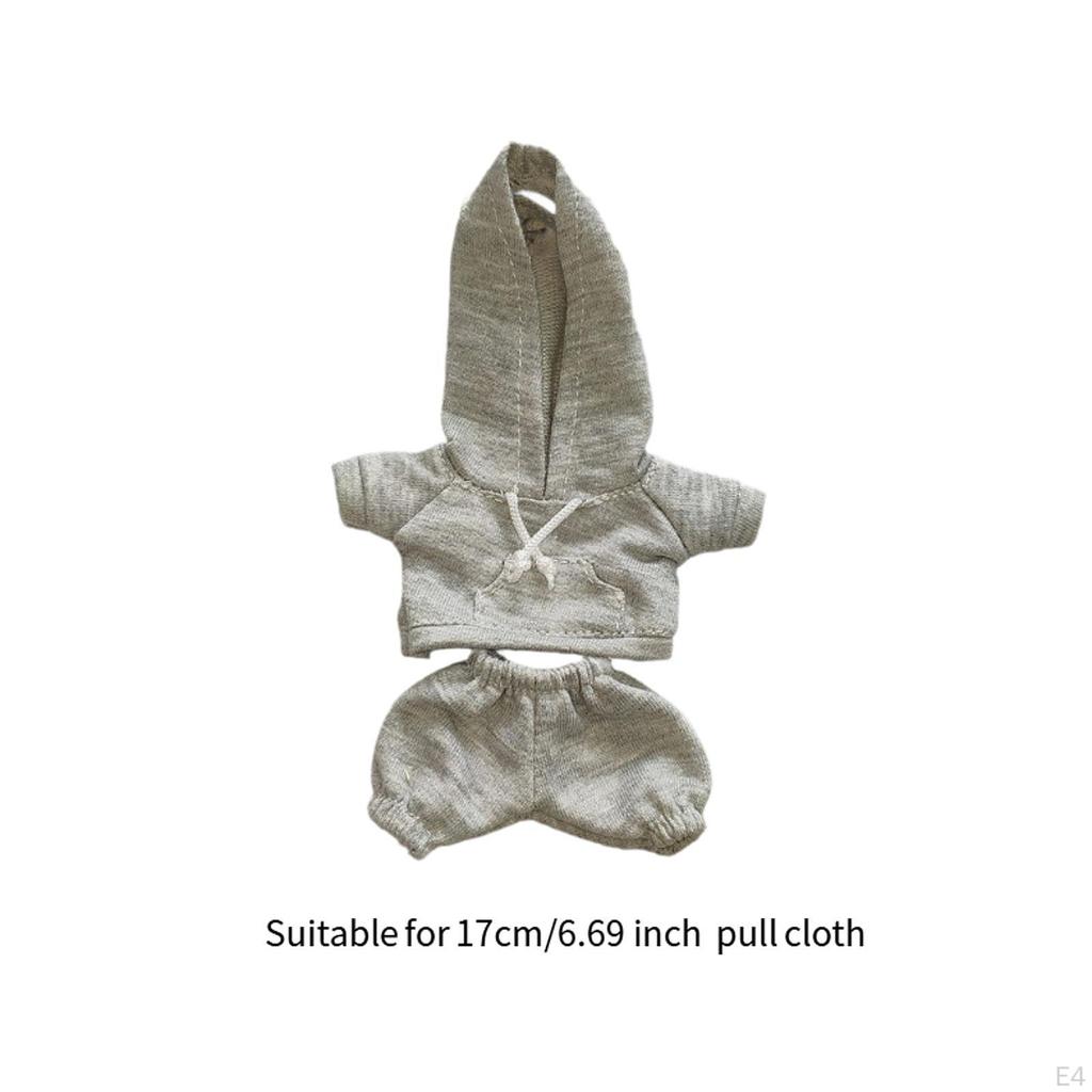 17cm Niedliche Plüschpuppenkleidung Hoodie-Set Stofftier Modeaccessoires