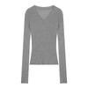 Elegant Mink Hair V-neck Sweater & Midi Skirt Set for Women - Autumn/Spring Slimming Ensemble