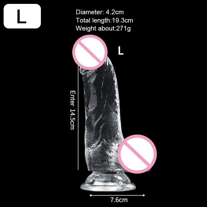 Soft Jelly Dildo Realistic Penis Suction Cup Dildo Big Dick Female Masturbator Clitoral Stimulator Lesbian Sex Toys For Women