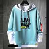Fashion Youthful Trend Hooded Sweatshirt for Men Harajuku Hip Hop Hoodies Men Streetwear 3/4 Sleeve Pullovers Hooded Shirt Male