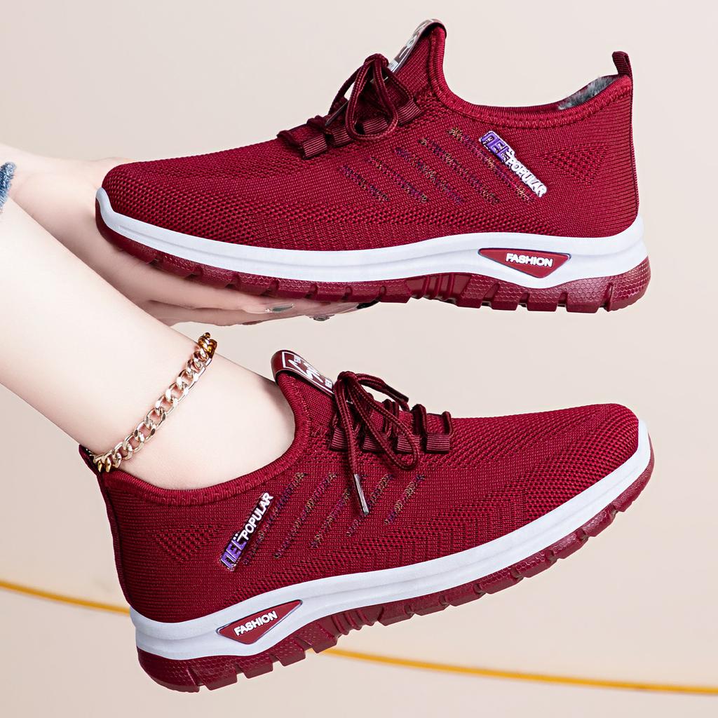 Women's Winter Lace-Up Sneakers Casual Lightweight Walking Shoes With Fur Lined Comfortable Knitted Short Snow Boots for Women Non-Slip Warm Shoes