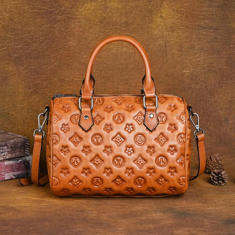 

Vintage Design Embossing Handbags Genuine Leather Women Shoulder Bags Brand Fashion Crossbody Bag for Ladies Gifts Travel Bags GZW