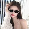 Retro Beige Cat Eye Sunglasses for Women - Korean Style, UV Protection, Beach-Ready, Round Face Design