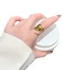 Personality Design Fashion Smooth Heart Winding Rings for Women Cute Romantic Gold Color Stainless Steel Finger Party Jewelry