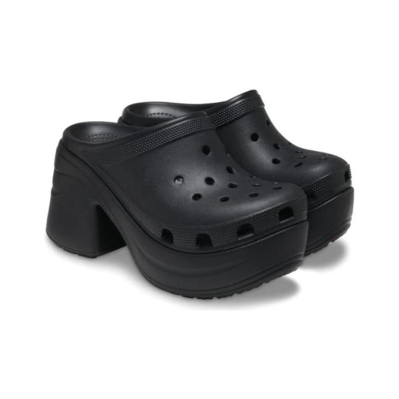 Crocs Siren Clog Black Thick-soled Hole Shoes 8.8 Cm Unisex Black