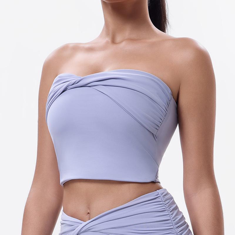 

Женский спортивный бралетт с драпировкой сзади, утягивающий, однотонный топ для йоги Extra Large