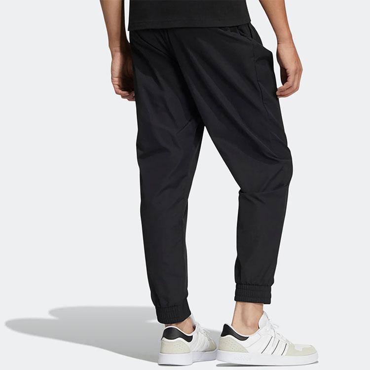 Adidas Neo Logo Print Solid Casual Pants Men Bottoms Black HD4705
