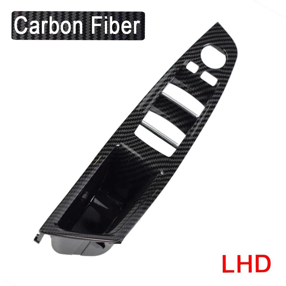 Carbon Fiber RHD LHD Car Interior Door Handle Fit For BMW 5 series F10 F11 520d 525d 530d 535i Inner Panel Pull Trim Cover