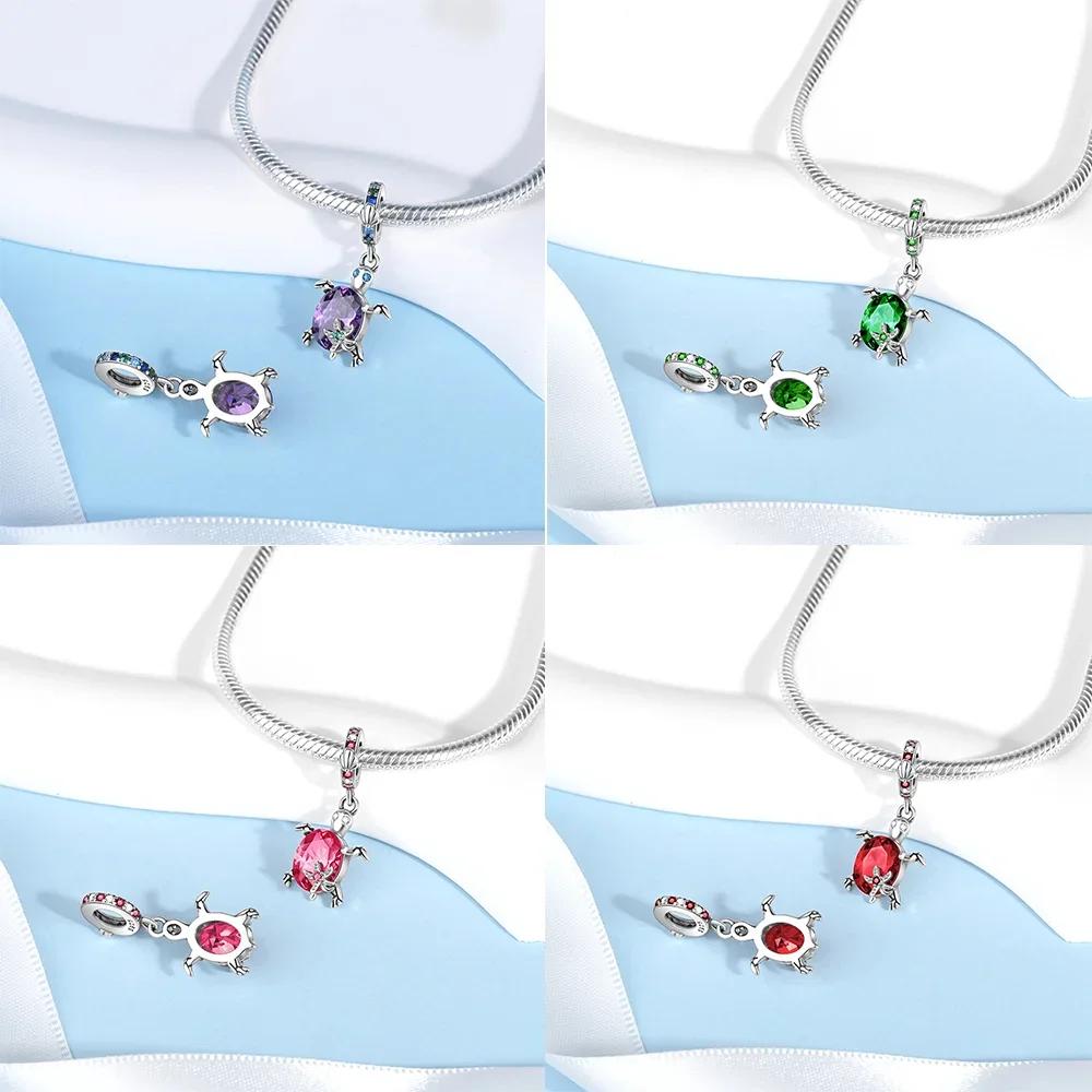 Original Copper Glass Sea Turtle Dangle Charm Fit Women'S Necklace Diy Bracelet Beads Jewelry Commemorative Gifts