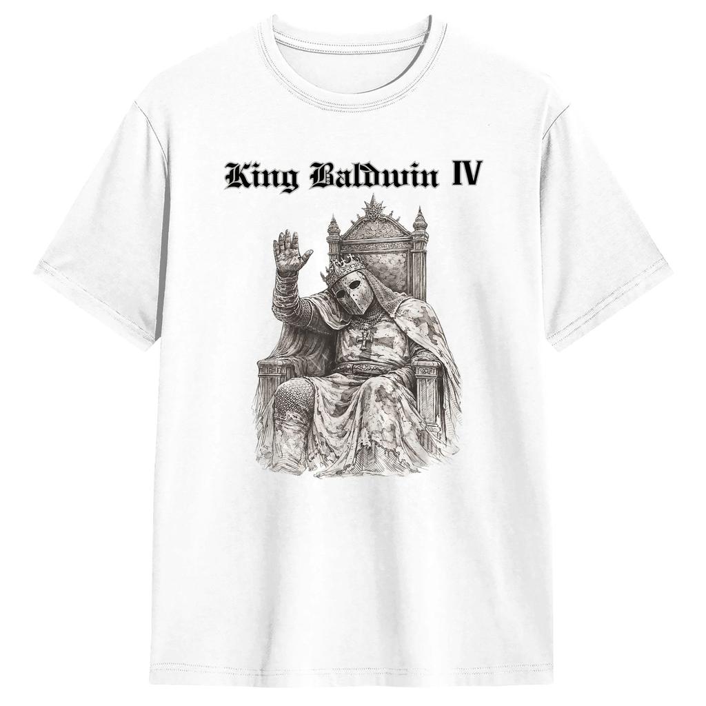 Sliver Mask King Baldwin IV Meme Cotton TShirt For Unisex Summer Vintage T Shirts O Neck Fashion Tees Hot Sale Clothing