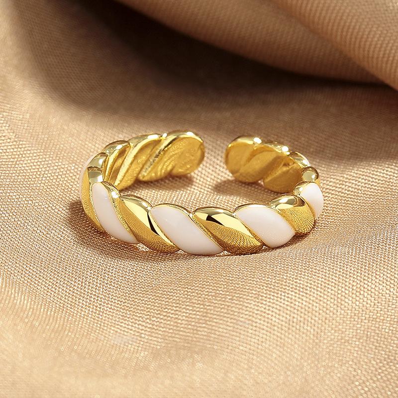 2026 New Versatile Color High-end Fashion Niche Temperament Open Ring Dopamine Dripping Index Finger Ring