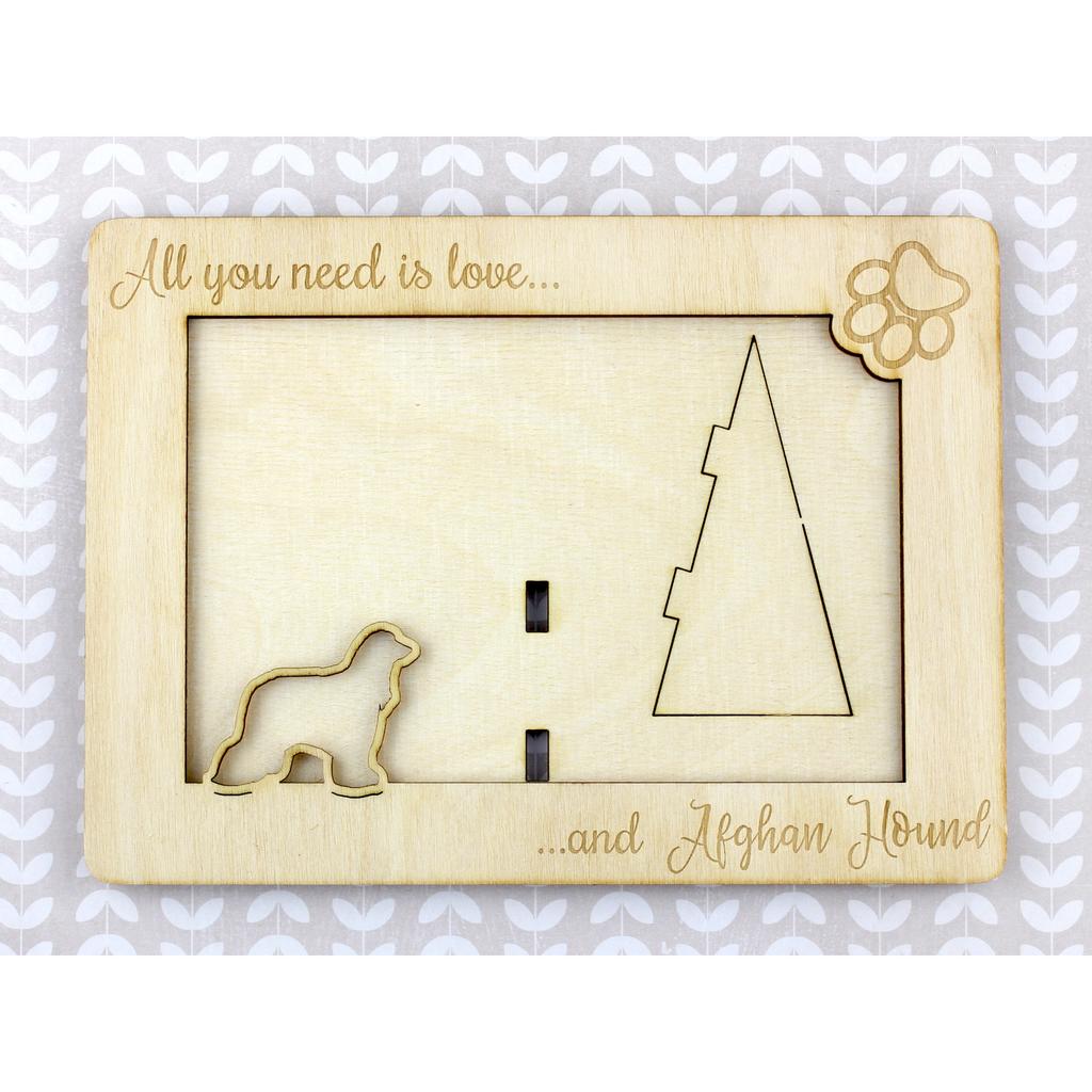 Afghan Hound, Tazi - Photo frame, engraved wooden frame, a lovely gadget for the dog lover by Art-Dog